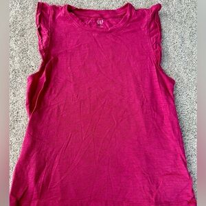 GAP Pink Ruffle Sleeve Tank Top